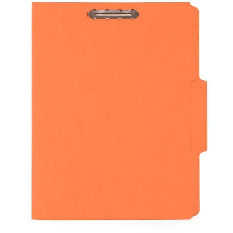 Blue Summit Supplies 50 Orange Folders with Prongs, Orange File Folders with Fastener - 1/3 Cut Reinforced Assorted Tab - Durable 2 Prongs for Medical Files, Patient, Law Client Files - Letter Size, 50 Pack - Image 2